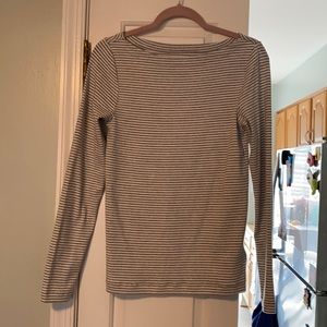 Gray and white striped shirt